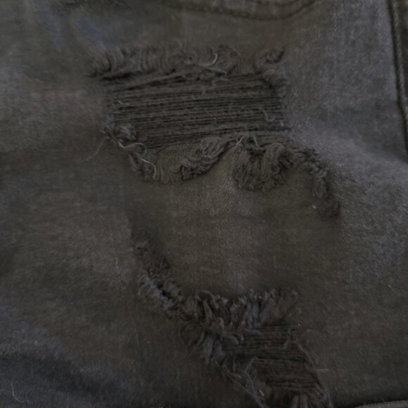 Kancan Sz 27 Black Distressed Cuffed Mid Rise Stretch Shorts Style #KC6005BK - Picture 6 of 8